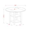 East West Furniture SUPF3-BCH-C 3 Piece Dining Room Table Set Contains a Round Kitchen Table with Dropleaf & Shelves and 2 Linen Fabric Upholstered Chairs, 42x42 Inch, Black & Cherry view 4