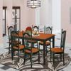 East West Furniture NIDO7-BCH-W 7 Piece Dining Room Furniture Set Consist of a Rectangle Kitchen Table with Butterfly Leaf and 6 Dining Chairs, 36x66 Inch, Black & Cherry view 2