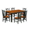 East West Furniture QUDO7-BCH-W 7 Piece Dining Room Table Set Consist of a Rectangle Kitchen Table with Butterfly Leaf and 6 Dining Chairs, 40x78 Inch, Black & Cherry view 1