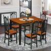 East West Furniture QUDO7-BCH-W 7 Piece Dining Room Table Set Consist of a Rectangle Kitchen Table with Butterfly Leaf and 6 Dining Chairs, 40x78 Inch, Black & Cherry view 2