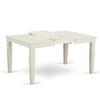 East West Furniture WEAD5-LWH-LC 5 Piece Dining Table Set for 4 Includes a Rectangle Kitchen Table with Butterfly Leaf and 4 Faux Leather Upholstered Chairs, 42x60 Inch, Linen White view 4