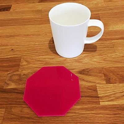 Octagonal Shaped Coaster Set by Super Cool Creations, Pink - Set of 8