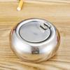 Ashtray with Lid Stainless Steel Modern Tabletop Large Ash Holder for Outdoor and Indoor Use view 1