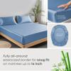 Linenwalas Premium 100% Viscose Derived from Bamboo Queen Sheet Set - Ultra Soft, Breathable & Cooling, Ideal for Hot Sleepers, 16" Deep Pocket, Hotel Luxury Bedding (Bahamas Blue) view 3