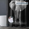 Amagical 4PCS Elephant Art Black and White Photography Shower Curtain Set Bath Mat Set, Non Slip Bathroom Mat Contour Rug Mat Toilet Cover Fabric Waterproof Shower Curtain with 12 Hooks view 3