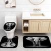 Amagical 4PCS Elephant Art Black and White Photography Shower Curtain Set Bath Mat Set, Non Slip Bathroom Mat Contour Rug Mat Toilet Cover Fabric Waterproof Shower Curtain with 12 Hooks view 4