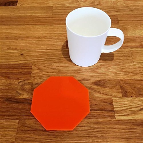 Octagonal Shaped Coaster Set by Super Cool Creations, Orange - Set of 8