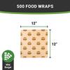 Restaurantware 12 x 12 Inch Pastry Sheets 500 Durable Sandwich Wrapping Papers - Greaseproof Microwavable Kraft Paper Food Basket Liners For Restaurants Bakeries Or Coffee Shops view 4