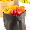 Restaurantware DuraLux 6.3 x 9.8 Inch Washable Grocery Bag 1 Heavy-Duty Paper Bag Flower Pot - Reusable Store Produce Black Paper Sustainable Shopping Bag For Organizing Pantries Or Kitchens view 3