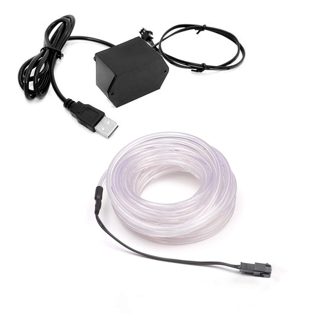 10m/32.8ft Large 2.3 mm Thick - White Neon LED Light Glow EL Wire - Powered by USB Port - Craft Neon Wire String Light for DIY Project Costume Accessories Cosplay