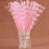 100 Stems Faux Pearl Spray Beads Wire Stems Wedding Bridal Flower Bouquet Party Table Decor (Pink) view 1