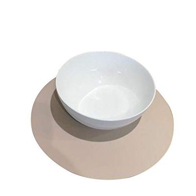Super Cool Creations Round Placemat Set, Latte - Large - 4 Placemats