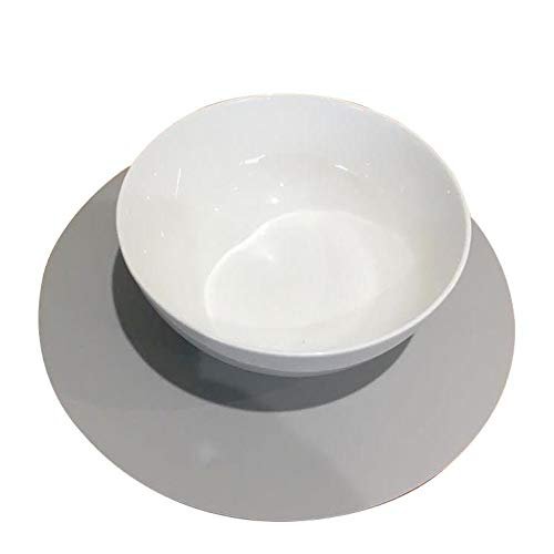 Super Cool Creations Round Placemat Set, Light Grey - Large - 6 Placemats
