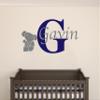 Elephant Custom Name and Initial - Nursery Elephant Custom Personalized Name Wall Decal - Nursery Elephant Wall Decals - Elephant Decor - Wall Decal for Nursery Decoration (Wide 50"x27" Height Inches) view 3