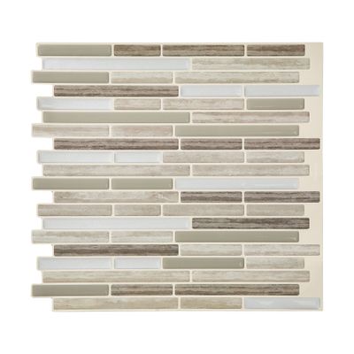 Tack Tile Peel & Stick Vinyl Backsplash (Thin Mosaic Brown)