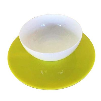 Super Cool Creations Round Placemat Set, Yellow - Large - 6 Placemats