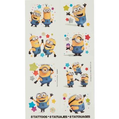 amscan Despicable Me Assorted Party Favor Tattoos, 8 Ct.