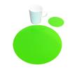 Super Cool Creations Round Placemat and Coaster Set, Lime Green - 4 Placemats and 4 Coaster - Large view 1