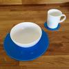 Super Cool Creations Round Placemat and Coaster Set, Bright Blue - 4 Placemats and 4 Coaster - Large view 2