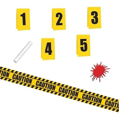 Crime Scene Decorating Kit - 13"x7" ( Pack of 10) - Unleash Your Inner Detective with this Party Decor Set - Perfect for Murder Mystery Soirees & Thrilling Celebrations