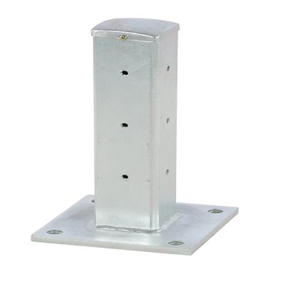Vestil GR-F3R-BO-TP18-HDG Galvanized Steel Rigid Tube Post Bolt On Style 18 in. for 3 Ribbed Bolt On Style Guard Rails Gray