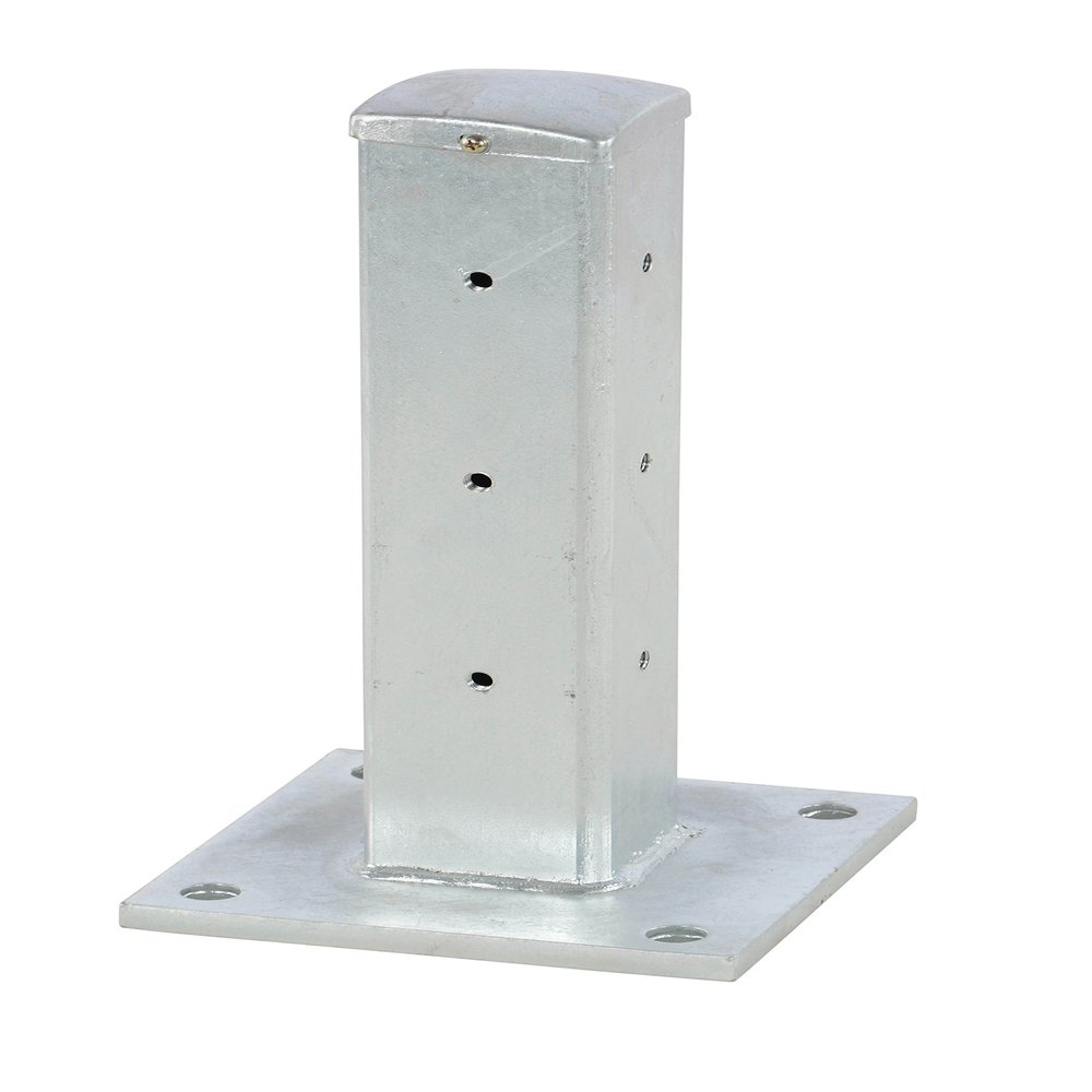 Vestil GR-F3R-BO-TP18-HDG Galvanized Steel Rigid Tube Post Bolt On Style 18 in. for 3 Ribbed Bolt On Style Guard Rails Gray