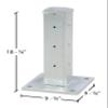 Vestil GR-F2R-BO-TP18-HDG Galvanized Steel Rigid Tube Post Bolt On Style 18 in. for 2 Ribbed Guard Rails Gray view 2