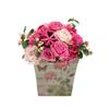 Factory Direct Craft Pink Geranium Floral Print Design Tin Square Planter Set | Set of 3 view 4