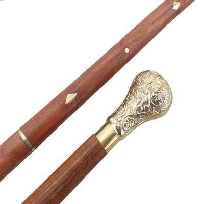 Walking Cane Stick Vintage Style Solid Brass Designer Handle Victorian Cane Gift