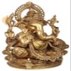 Exotic India Ashirwad Ganesha Statues, Natural Brass view 2