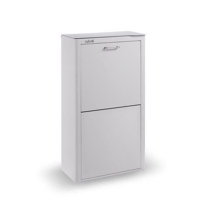 DON HIERRO - Cubek | Trash Can with Recycling Bin Combo | 20 Gallon Trash Bin | Multi Composting Bin Indoor Compost | Modern Trash Can for Home, Kitchen, Office Color Coded Bins | Gray