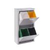 DON HIERRO - Cubek | Trash Can with Recycling Bin Combo | 20 Gallon Trash Bin | Multi Composting Bin Indoor Compost | Modern Trash Can for Home, Kitchen, Office Color Coded Bins | Gray view 3