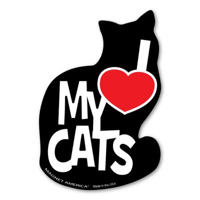 Magnet America I Love My Cats Magnet is 5.625" x 3.875" Made for Vehicles and Refrigerators