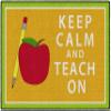 Flagship Carpets - Keep Calm & Teach On Area Rug for Kid's Classroom, Children's Daycare, Home School and Teacher's Room Carpet, 4' x 6', Orange & Green view 1
