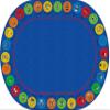 Flagship Carpets My Many Feelings Oval Multicolor Educational Area Rug for Home Learning or Playroom Carpet, Kids Room Mat or Classroom Rug, 10'6" x 13'2" view 1