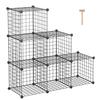 C&AHOME Wire Cube Storage, 6 - Cube Organizer Metal C Grids, Modular Shelves Units, Storage Bins Shelving, Closet Organizer, Ideal for Home, Office, Living Room, 36.6L x 12.4W x 36.6H Black view 1