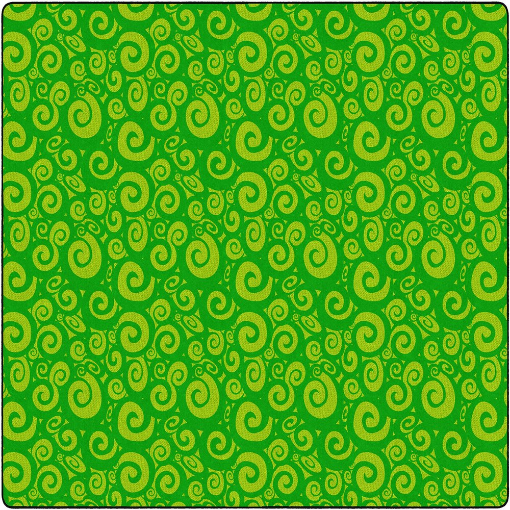 Flagship Carpets Swirl Tone on Tone Carpet for Children's Classroom and Bedroom Area Rug, Playroom or Teaching Area for Playtime and Reading, 10'6" x 13'2", Lime