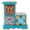 Indian Shelf 1 Piece Vocalforlocal Handmade Multicolor Wooden 3 Step Drawer Floral Pattern Spice Box Seasoning Masala Organizer Rack Jewellery Container view 1