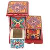 Indian Shelf 1 Piece Vocalforlocal Handmade Multicolor Wooden 3 Step Drawer Floral Pattern Spice Box Seasoning Masala Organizer Rack Jewellery Container view 2