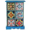 Indian Shelf 1 Piece Vocalforlocal Handmade Multicolor Wooden 6 Drawer Floral Pattern Spice Box Seasoning Masala Organizer Rack Jewellery Container view 1