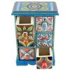 Indian Shelf 1 Piece Vocalforlocal Handmade Multicolor Wooden 6 Drawer Floral Pattern Spice Box Seasoning Masala Organizer Rack Jewellery Container view 2