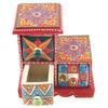 Indian Shelf 1 Piece Vocalforlocal Handmade Multicolor Wooden 3 Step Drawer Floral Pattern Spice Box Seasoning Masala Organizer Rack Jewellery Container view 2