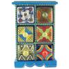 Indian Shelf 1 Piece Vocalforlocal Handmade Multicolor Wooden 6 Drawer Floral Pattern Spice Box Seasoning Masala Organizer Rack Jewellery Container view 1