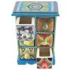 Indian Shelf 1 Piece Vocalforlocal Handmade Multicolor Wooden 6 Drawer Floral Pattern Spice Box Seasoning Masala Organizer Rack Jewellery Container view 2