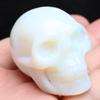 Skull Quartz Crystal Figurines Sculpture,Healing Opal Gemstone Stone Statue,Reiki Carved Skull Fluorite Stone Collectible Home Decor view 1