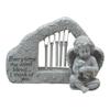 Comfy Hour Loving Memory Collection Resin Memorial Stone Windchime Dog and Angel Pet Statue (Every time The Wind Blows I Think of You), Faithful Memory of Dog's Bereavement view 1