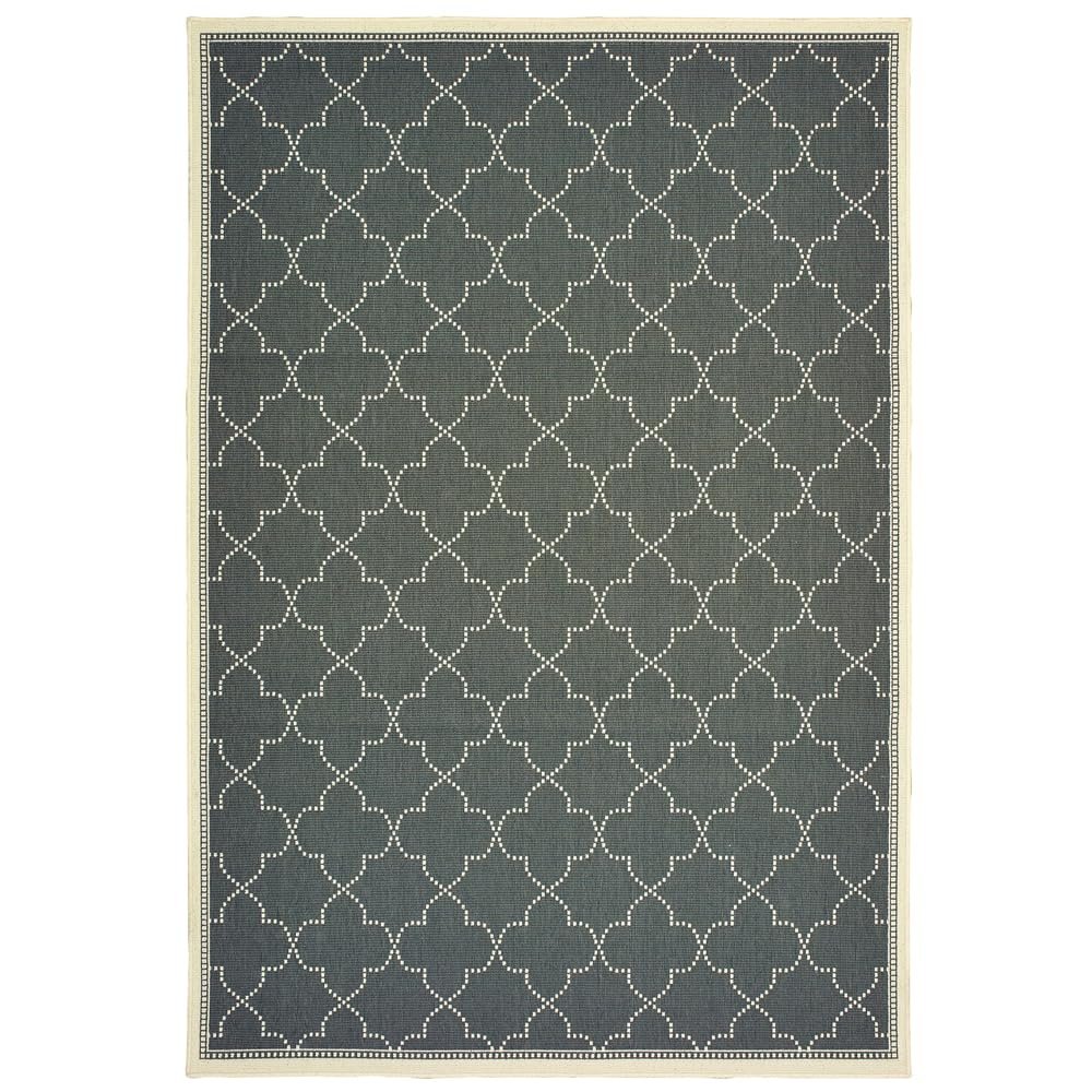 Moretti Parker Area Rug 6025L Grey Lines Ogee 2' 5" x 4' 5" Rectangle