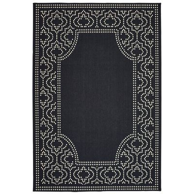 Moretti Parker Area Rug 1247K Black Dotted Ogee 2' 5" x 4' 5" Rectangle
