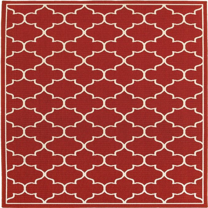 Moretti Constant Area Rug 1295R Red Circles Curves 1' 10" x 2' 10" Rectangle