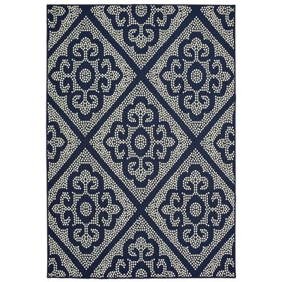 Moretti Parker Area Rug 3804B Navy Dotted Circles 2' 5" x 4' 5" Rectangle